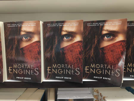 MIRI,MALAYSIA - CIRCA MARCH,2019 : Mortal Engines by Philip Reeve book for sell in the bookstore.