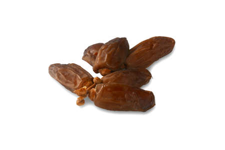 Dried dates fruit isolated on a white background.