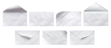 White envelope isolated on a white background.の写真素材