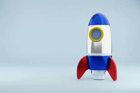 3d render illustration of a rocket.