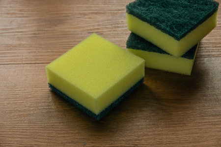 Scouring pad sponging pads for household chores cleaning. Cleaning sponge.の写真素材
