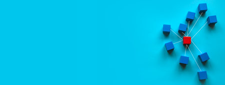 Management and leadership.Connectivity concept, Linking entities, Hierarchy and HR.の写真素材