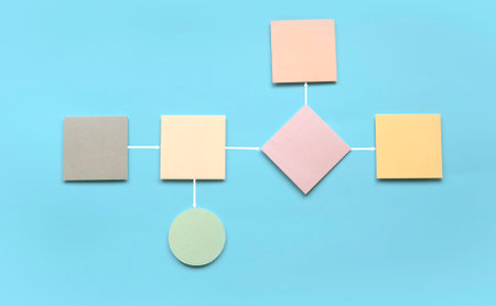 Concept of business process and workflow automation with flowchart,の写真素材