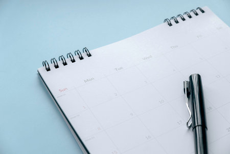 Concept of plan a monthly calendar for meetings or manage your daily activities.の写真素材