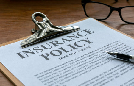 Insurance policy form. Risk concept for health, life, travel and car.の写真素材