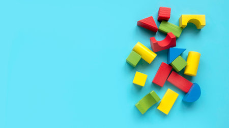 Educational toys, Cognitive skills, kid development. Colorful Montessori geometric shapes toys over...