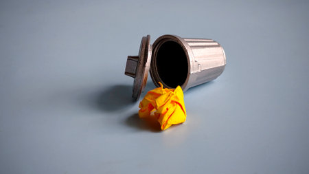 Overturned Trash Canの写真素材