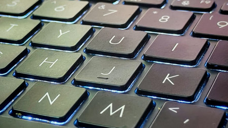 Backlit Keyboard Close-Upの写真素材