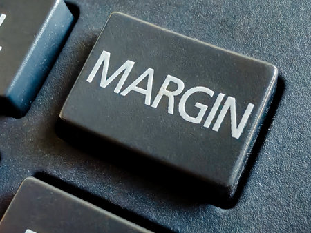 Close-up of "MARGIN" Key on Keyboard, Representing Business Profit and Financial Conceptsの写真素材