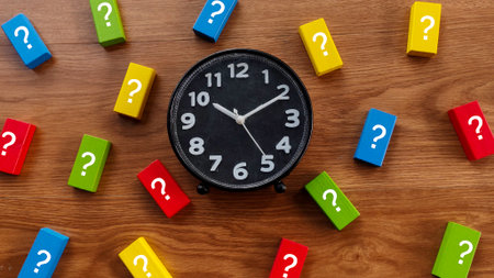 Understanding Question Time with Alarm Clock and Question Blocksの写真素材