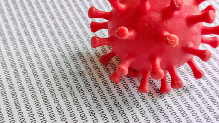 A Digital Virus on Binary Codeの写真素材