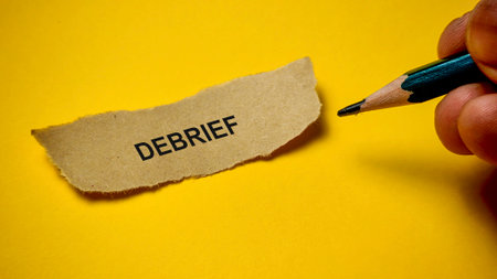 Debriefing Process Concept for Business Review and Corporate Communicationの写真素材