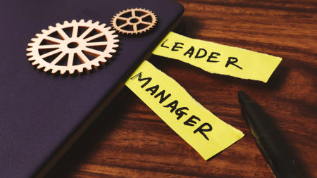 Defining Roles: Comparison of 'Leader' versus 'Manager' with Gears for Organizational Functionの写真素材