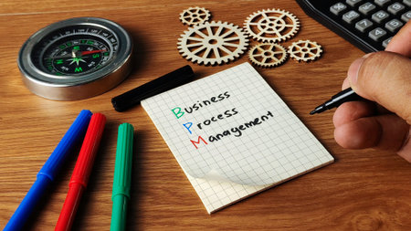 Business Process Management (BPM) Concept: Optimizing Operations, Strategic Direction, Efficiency, and Corporate Successの写真素材