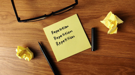 Repetition Concept: Practice, Learning, Habit Formation, Consistent Effort, and Developing Mastery or Routineの写真素材