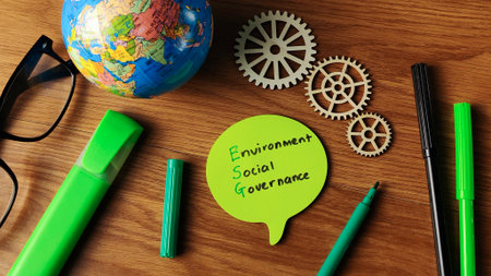 ESG (Environmental, Social, Governance) Concept: Global Sustainability, Corporate Responsibility, Ethical Investment, and Strategyの写真素材