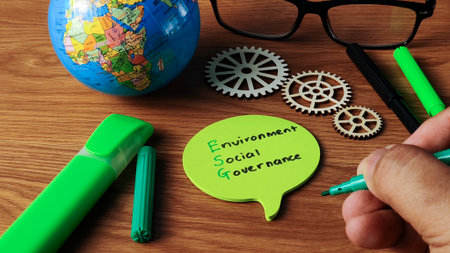 ESG (Environmental, Social, Governance) Concept: Global Sustainability, Corporate Responsibility, Ethical Investment, and Strategyの写真素材