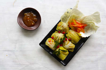 cabbage rolls stuffed  meat or kol gulung, kelem dolmasi, sarma Cabbage wraps,  Chou farci,...