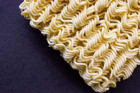 Close up of Instant raw noodles.Instant noodles texture, Dried instant noodles. raw noodlesの写真素材