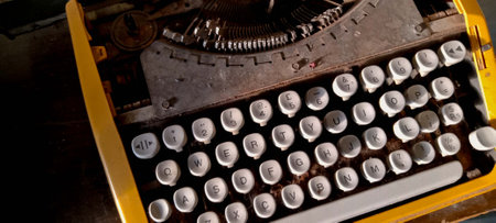 Vintage keyboard manual typewriter headerの写真素材