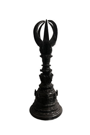 vajra ghanta isolated on white background. Hindu Buddhist worship tools