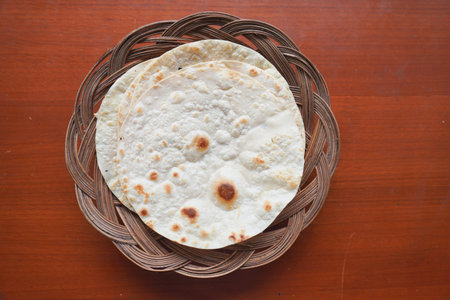 Flour Tortilla Wraps Homemade wheat tortillas, pita bread, tortilla, pita with ingredients for...