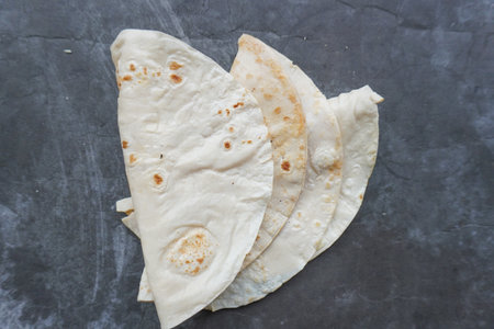 Flour Tortilla Wraps Homemade wheat tortillas, pita bread, tortilla, pita with ingredients for...