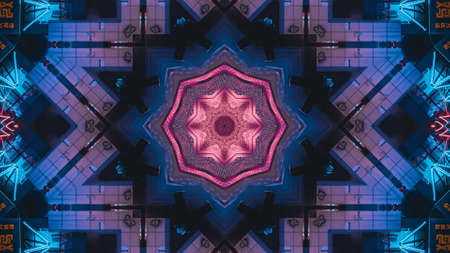 abstract metaverse glow technology future kaleidoscope backgroundの写真素材