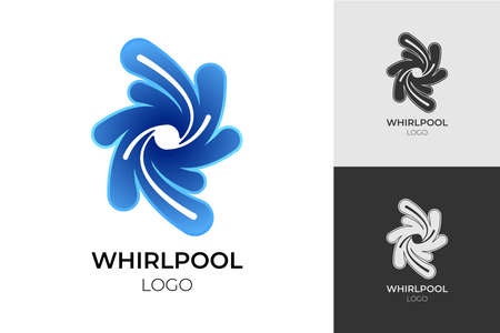 centralized logo design, whirlpool, tornado, circle, teamwork, collaborationのイラスト素材