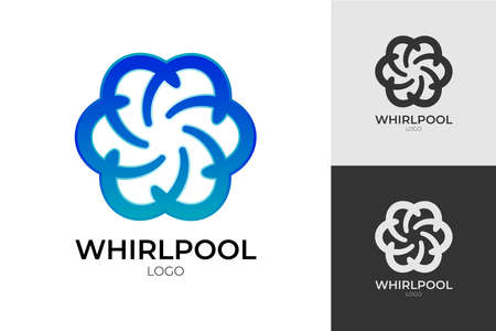 centralized logo design, whirlpool, tornado, circle, teamwork, collaborationのイラスト素材