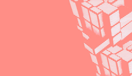 peach-colored background with shaded building objects