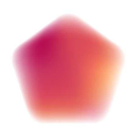 pentagon shape gradation red light up box text, sticker designのイラスト素材