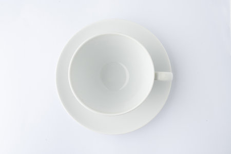 cup of empty mug isolated with white backgroundの写真素材