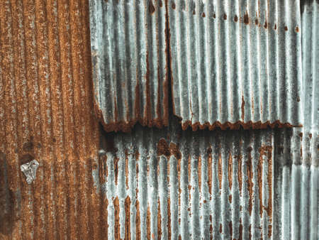 Old zinc sheet roof texture background for work and design