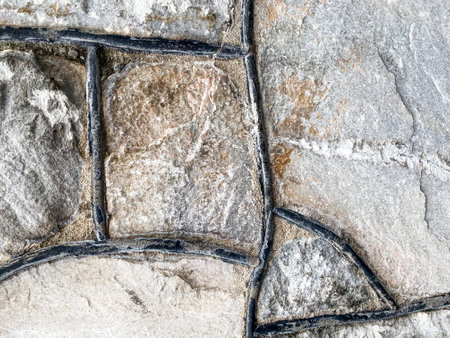 Retro and vintage design featuring a beautiful stone wall.の写真素材