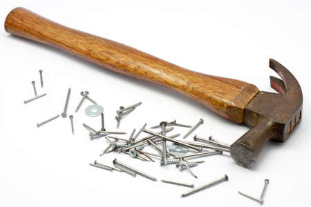 Hammer with Nailsの写真素材