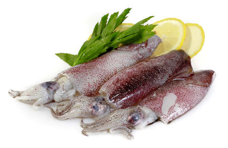 Fresh Calamari with Lemonの写真素材