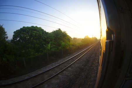 Train in the morning の写真素材