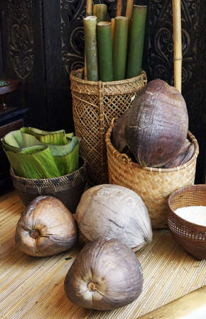 Ingredient to make Traditional Food called Lemangの写真素材