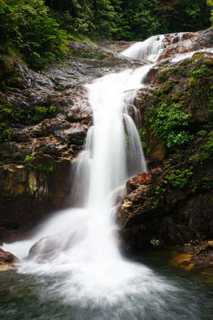            Tropical Waterfalls in Tasik Kenyir, Terengganu, Malaysia                    