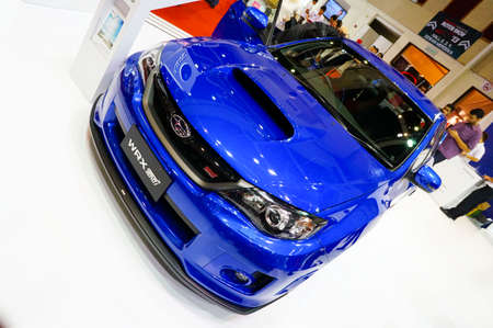 KUALA LUMPUR - NOV 16  Subaru WRX STI on display at the Car Of The Year Auto Show on November 16 2013 in Kuala Lumpur, Malaysiaのeditorial素材