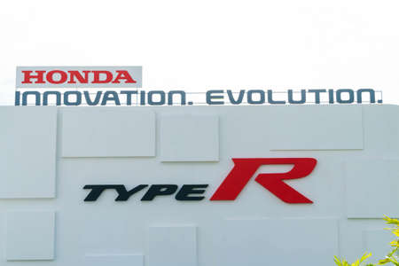 KUALA LUMPUR, MALAYSIA - SEPTEMBER 30, 2017: Advertisment bilboard for Honda Civic Type R at roadshow in Kuala Lumpur, Malaysia.のeditorial素材