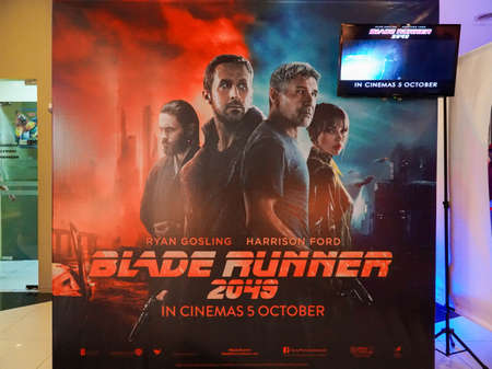 KUALA LUMPUR, MALAYSIA - SEPTEMBER 23, 2017: Blade Runner 2049 Movie Poster; is an American neo-noir science fiction film directed by Denis Villeneuveのeditorial素材