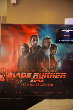 KUALA LUMPUR, MALAYSIA - SEPTEMBER 23, 2017: Blade Runner 2049 Movie Poster; is an American neo-noir science fiction film directed by Denis Villeneuveのeditorial素材