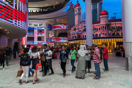 GENTING HIGHLAND, MALAYSIA - SEPTEMBER 16, 2017: SkyAvenue shopping mall. SkyAvenue features a dazzling LED display system that spreads across its atrium, columns and ceiling.のeditorial素材