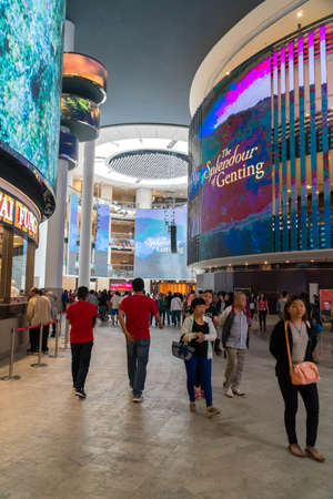 GENTING HIGHLAND, MALAYSIA - SEPTEMBER 16, 2017: SkyAvenue shopping mall. SkyAvenue features a dazzling LED display system that spreads across its atrium, columns and ceiling.のeditorial素材