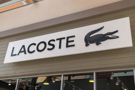 GENTING HIGHLAND, MALAYSIA - SEPTEMBER 16, 2017: Lacoste shop at Genting Highlands Premium Outlets. Lacoste is a French clothing company founded in 1933 by tennis player RenÃ© Lacoste and AndrÃ© Gillierのeditorial素材