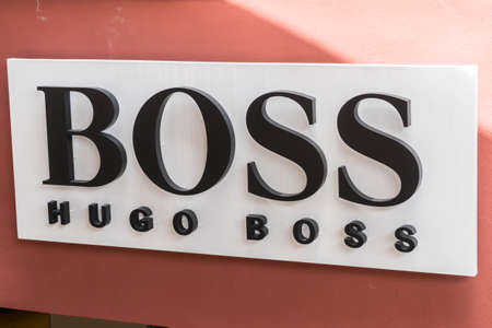 GENTING HIGHLAND, MALAYSIA - SEPTEMBER 16, 2017: Hugo Boss is a major German luxury fashion company. Founded in Metzingen, Germany since 1924.のeditorial素材