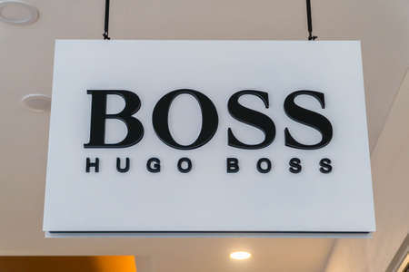 GENTING HIGHLAND, MALAYSIA - SEPTEMBER 16, 2017: Hugo Boss is a major German luxury fashion company. Founded in Metzingen, Germany since 1924.のeditorial素材