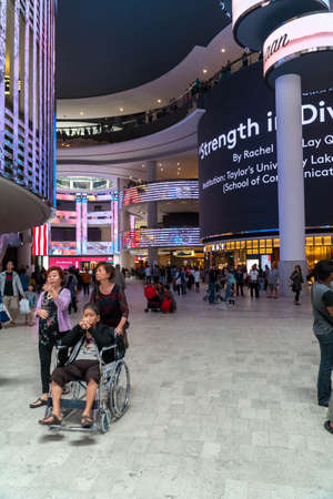 GENTING HIGHLAND, MALAYSIA - SEPTEMBER 16, 2017: SkyAvenue shopping mall. SkyAvenue features a dazzling LED display system that spreads across its atrium, columns and ceiling.のeditorial素材